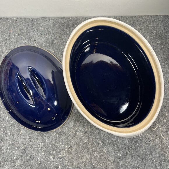 Denby Oval Stoneware Ceramic ~3.5qt  Ovenware Dish England w/ Lid  11-1/2"x7" - Picture 4 of 10